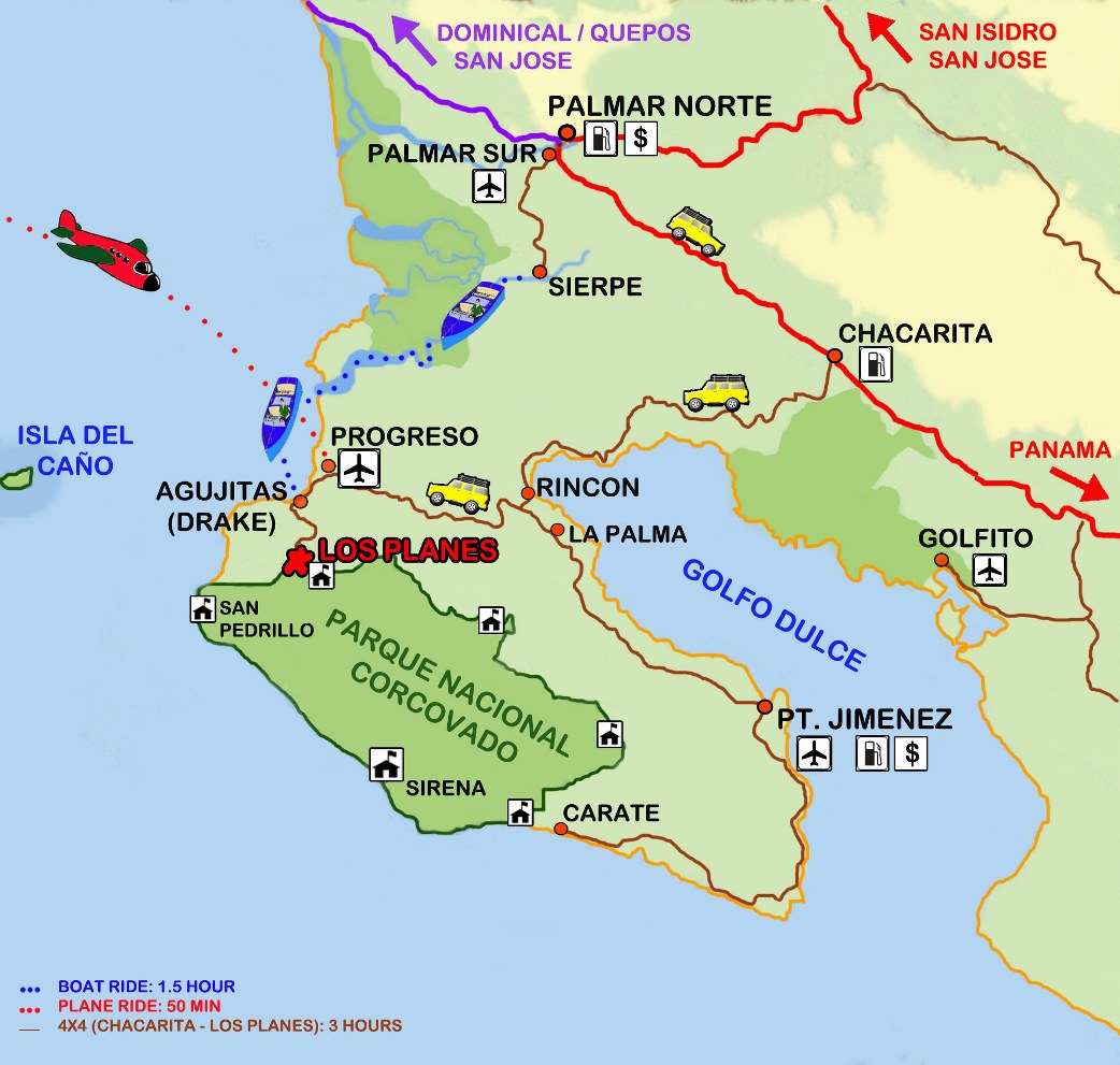 Osa Peninsula Costa Rica Map