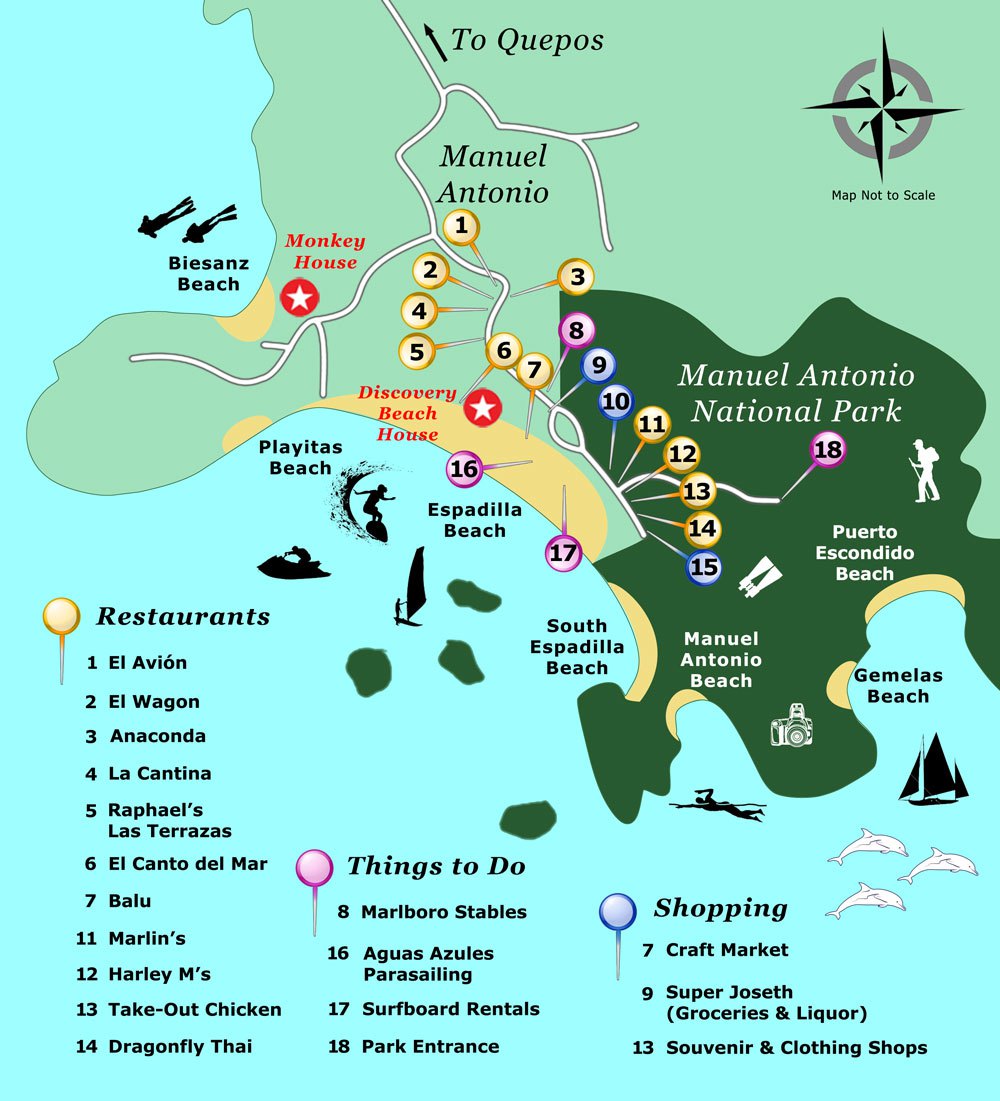 Manuel Antonio National Park Map Package Costa Rica